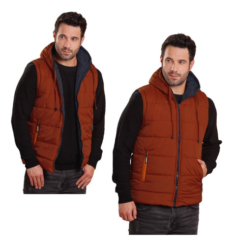 Chaleco Hombre Acolchado Impermeable Bolsillo Interno