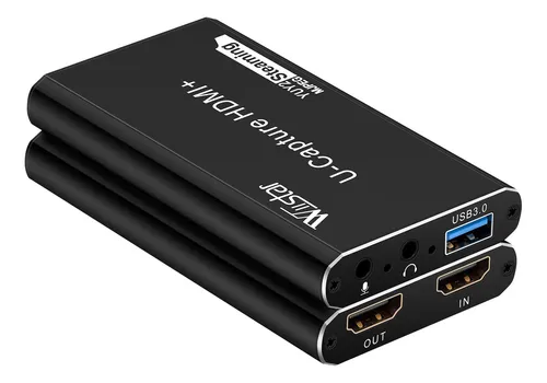 Wiistar - Tarjeta Usb De Captura De Audio Y Vídeo 1080p60fps Hdmi A Usb3.0 Dispositivo De Captura De Vídeo Yuy2 Con Micrófono 4k30hz Hdmi Loopout Para Grabación De Juegos En Vivo Ps4 Compatible Con