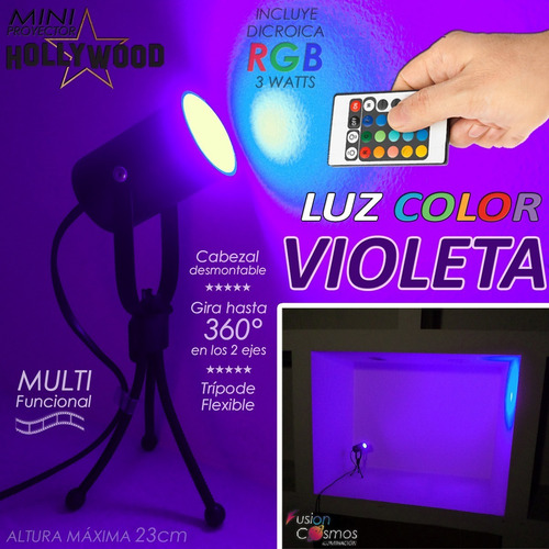 Imagen 5 de 10 de Tripode Bar Luz Led Efecto Dj Flash Control Remoto Rgb 3w Fx