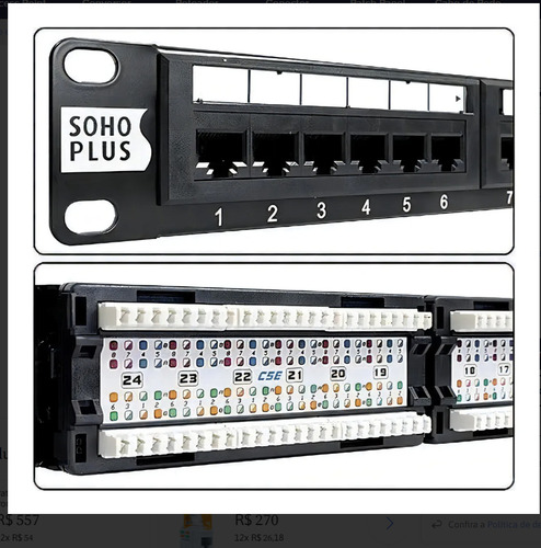 Patch Panel Cat6 T568a/b 24porta Furukawa Soho Plus 35050402