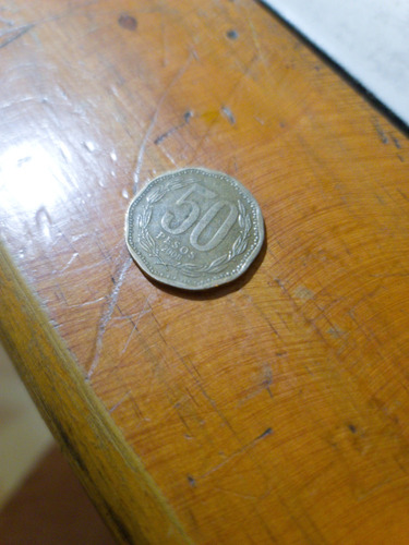 Moneda 50 Pesos Chile  Chiie  Año 2008