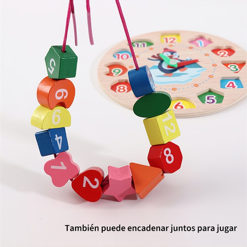 Reloj Didáctico Madera Con Números Figura Educativo