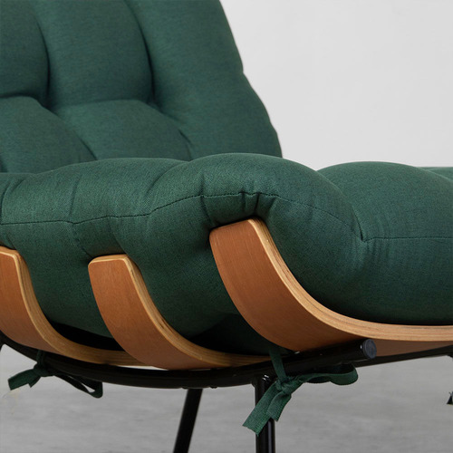 Poltrona Costela Com Puff Trend - Verde
