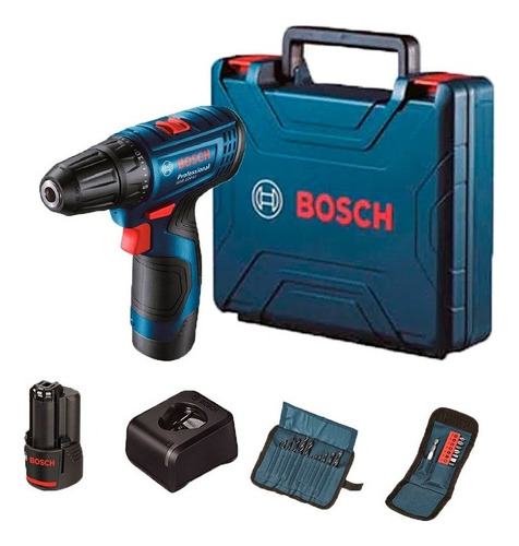 Taladro Atornillador Bosch Gsr 120 Li 12v + 21 Accesorios Color Azul