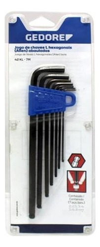 Jogo Chave Allen Gedore 012955 Abaulada Longa 2 - 8mm