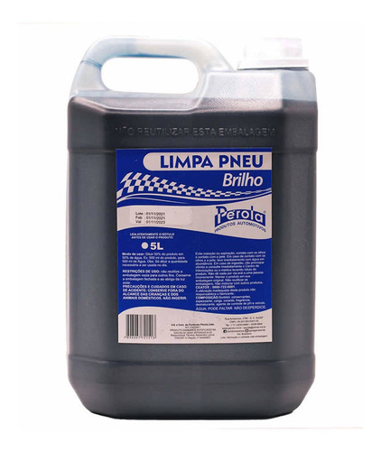 Limpa Pneus Brilho 5l Pérola - Pretinho Para Pneu