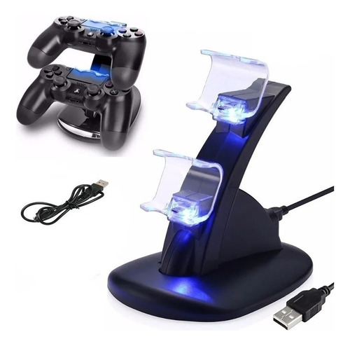 Cargador ultrarrápido compatible con cable Ps4 + Double+ de 1000 mA