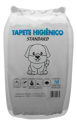Tapete Higiênico Profissional 30 Unidades - 1ª Linha (80x60) Bran...