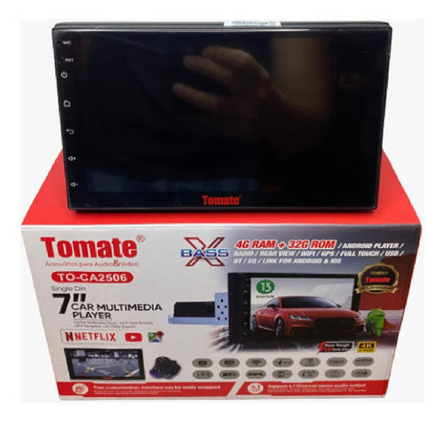 Estereo Con Pantalla De 7 Single Din Con Android, Wifi Bluet Negro