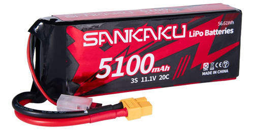 Sankaku 5100mah 3s Lipo Batera 20c 11.1v Lipos Soft Pack Con