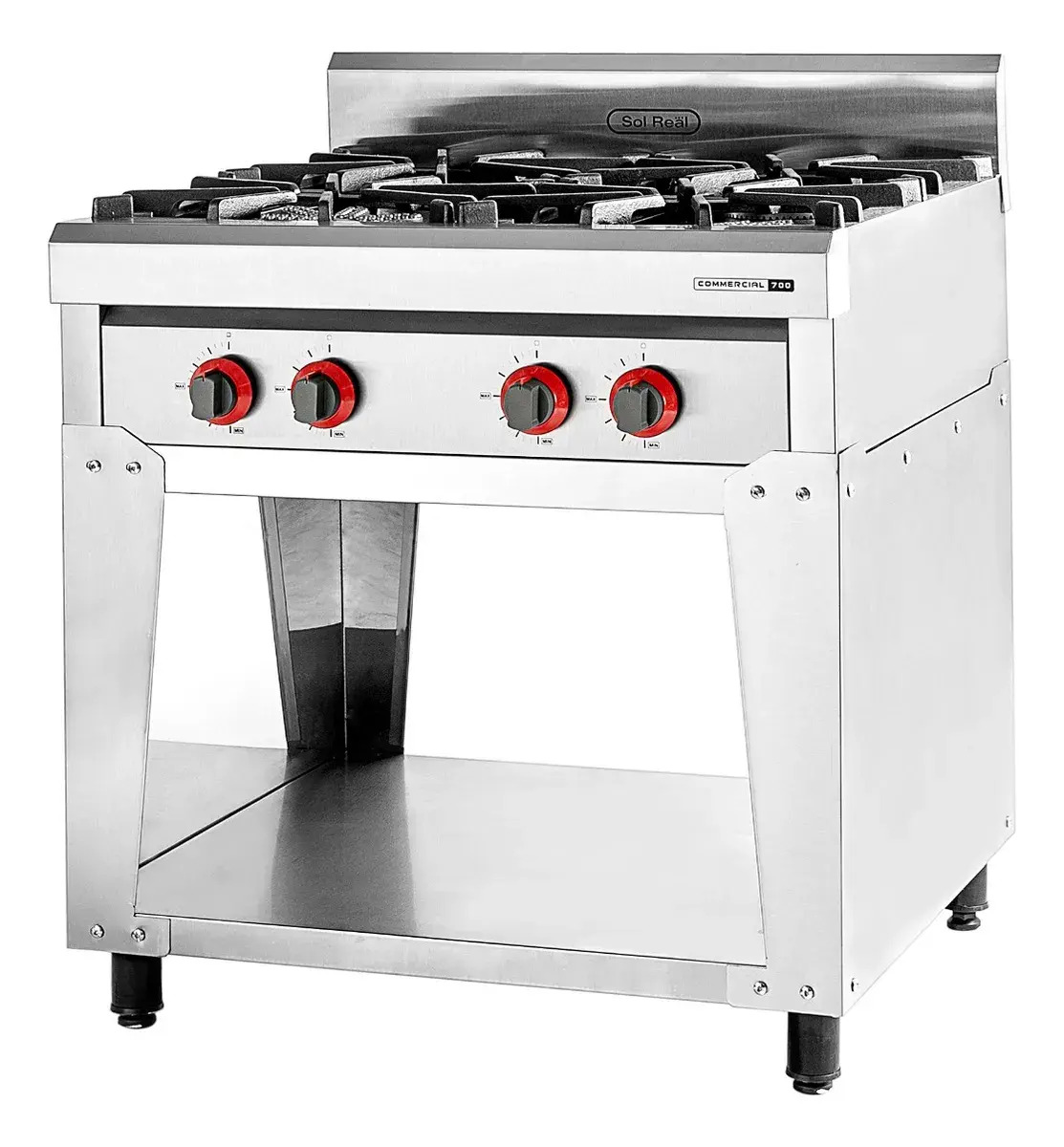 Anafe Industrial A Gas 4 Hornallas Sol Real Linea 700 731-gn Color Plateado