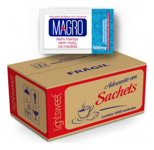 Adoçante De Mesa Magro Tradicional Caixa Com 1000 X 0,5g