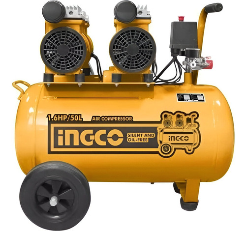 Compresor De Aire Ingco Libre De Aceite 50l 2x08hp Acs215506