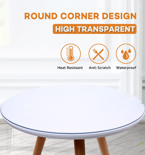 Protector Mesa Pvc Redonda Transparente 15mm Grosor