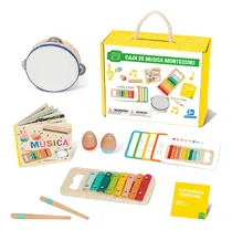 Comprar Juego de Instrumentos musicales Montessori para niños | Juguetes educativos de estimulación temprana | Caja musical con xilofono, pandero, maracas y armónica para bebes y niños | Mágicamente