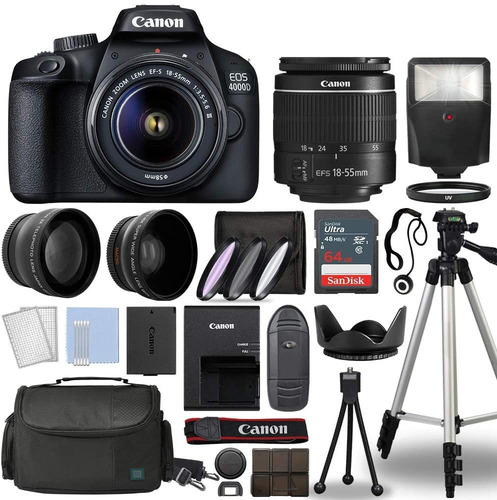 Cámara Digital Canon, Eos 4000d / Rebel T100, Con Accesorios