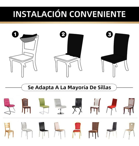Funda Para Silla De Color Sólido Impermeable 4 Piezas