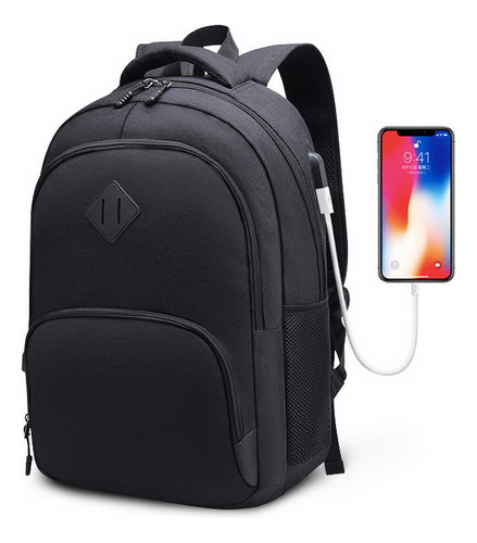 Mochila Empresarial Para Portátil Usb De Gran Capacidad Con