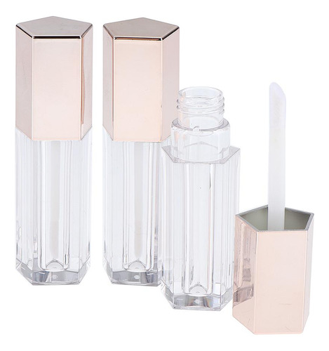 Tubos De Contêiner De Brilho Labial Rosa Ouro