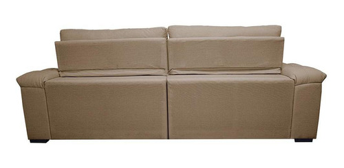 Sofá Retrátil 2,75m Pocket Cama Inbox Big Home Bege Escuro Desenho do tecido Liso