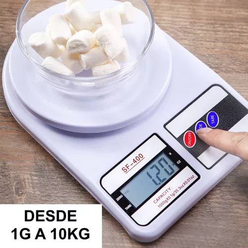 Báscula para cocina 10 kg / 1 gramo de precisión / Pesa en gramos, libras y  onzas / Tazón de acero inoxidable – Basculas Digitales Del Valle