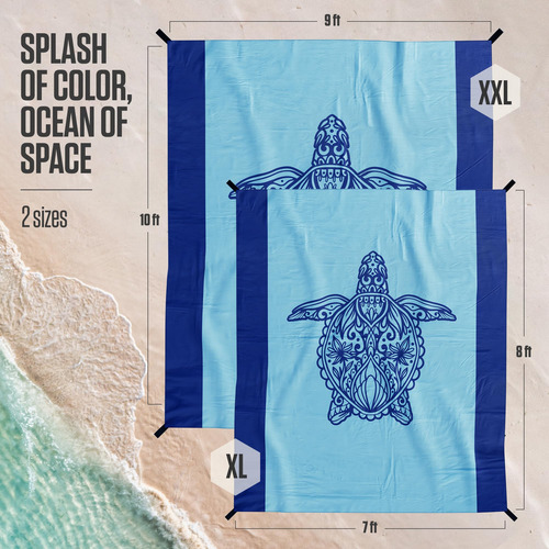 Manta De Playa Familiar Venture 4th Tortuga Mandala Xl 7x8 P Tortuga Mandala