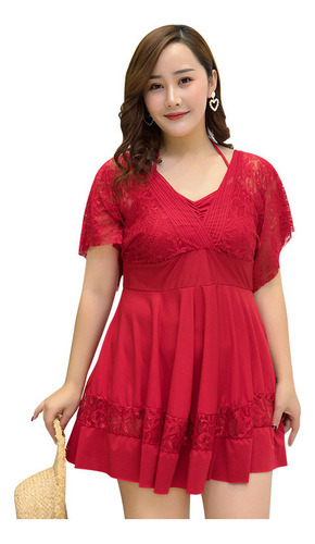 Nuevo C Traje De Baño Para Gorditas Curvy Blusón Falda Y