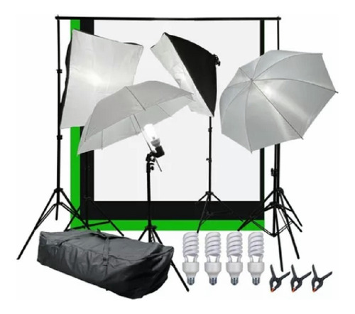 Kit Estudio Fotográfico Iluminación Profesional Fondo Telón