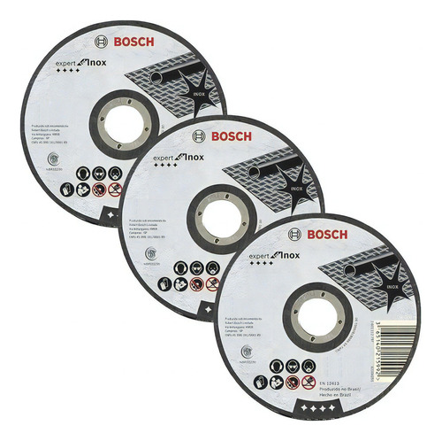 Disco Corte Bosch 25pcs 180x22.2 2.0mm Inox Expert Maquifer Cor Preto