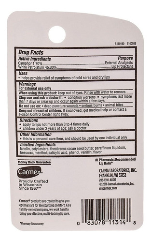 Carmex Lip Balm Tube Classic Medicated 0.35 Ounce 3 Count (1