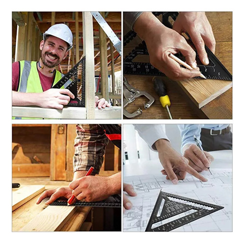 Regla Cuadrada Triangular De Aluminio De 12 Pulgadas Para Ca