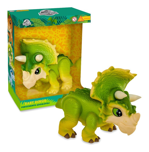 Jurassic World Triceratops Dinos Baby Verde Articulado