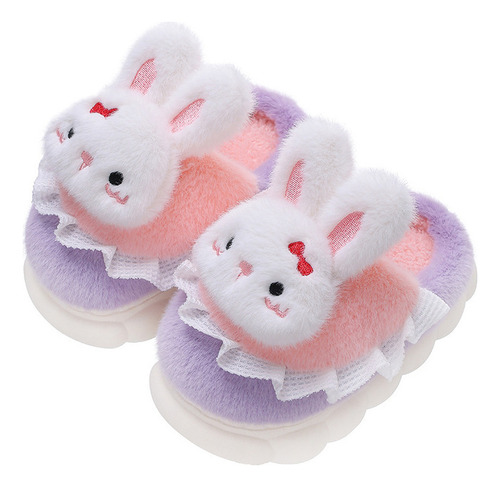Zapatillas De Algodón Para Niños Y Niñas Con Forma De Conejo