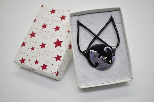 Collar Yin Yang Gatitos Par De Collares + Cajita De Regalo!