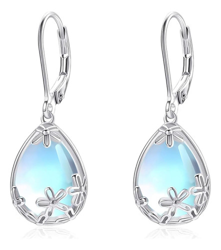 Pendientes De Piedra Lunar Everu, Pendientes Colgantes De De