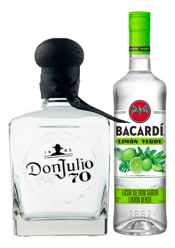 Tequila Don Julio 70 700 Ml + Ron Bacardi Limón Verde 750 Ml