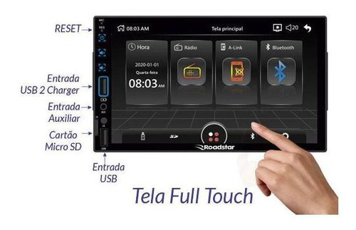Imagem 2 de 4 de Central Multimídia 7 Polegadas Esp. Android/iPhone Rs-508br