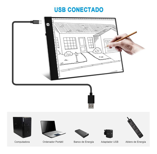 Imagen 2 de 7 de Tablero De Dibujo Led De Papel A4, Tablero De Copia
