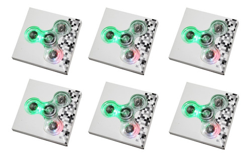 6 Fidget Spinner Descompresión Brillante Led Colores Relajan