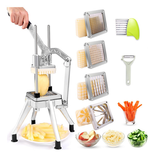 Picadora Comercial De Frutas Y Verduras Con 4+1 Cuchillas