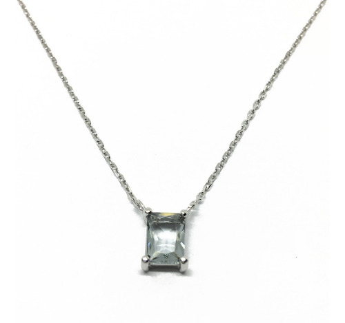 Dije Piedra Cubic Con Cadena De Plata 925 (n505027)