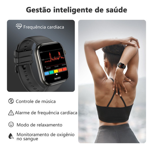 Smartwatch Feminino Com Bateria Grande De 800mah, Relógio Inteligente Com Chamada Bluetooth, Preto À Prova De Água Ip68 Smart Watch