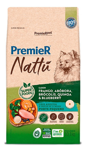 Premier Nattu Cães Adultos Pequeno Porte Abóbora 10kg