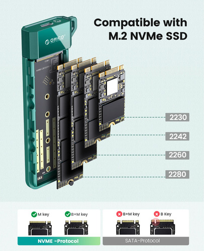 M.2 Nvme Ssd Case M.2 Ssd Recinto Disipación De Calor Orico