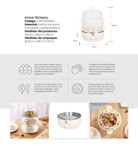 Hervidor Doble De Huevos: Cocina Práctica