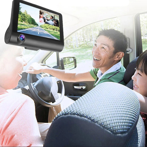 Espejo Retrovisor 4.0 Pulgadas Hd 3 Lente Cámara Frontal Rev