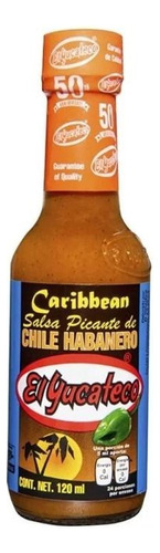 Salsa Picante De Chile Habanero Caribbean 120ml. El Yucateco