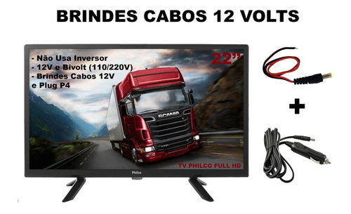 Tv 22 Philco Fhd Caminhão Carreta Trailer 12v Barco Lancha