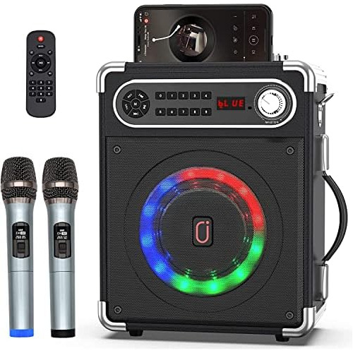 Karaoke Machine With Two Wireless Microphones, Portable...