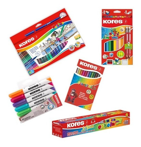 Kit Crea!! Plumones/tempera 7/color Jumbo/plumones/marc,borr